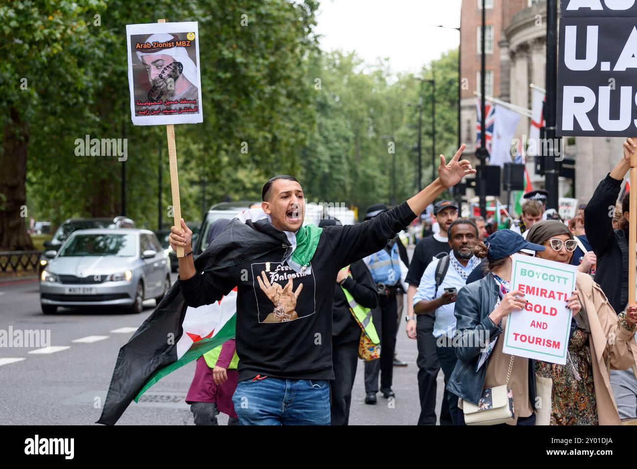 Londra, Regno Unito. 31 agosto 2024. I manifestanti marciano per chiedere di fermare l'escalation di brutalità e violenza in Sudan. Crediti: Andrea Domeniconi/Alamy Live News Foto Stock