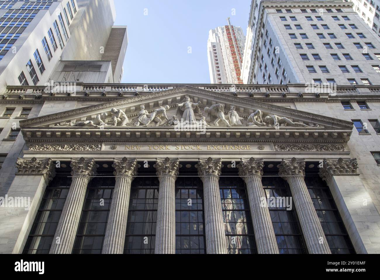 New York, Stati Uniti d'America, 18 novembre 2016: Facciata della Borsa di Wall Street Foto Stock