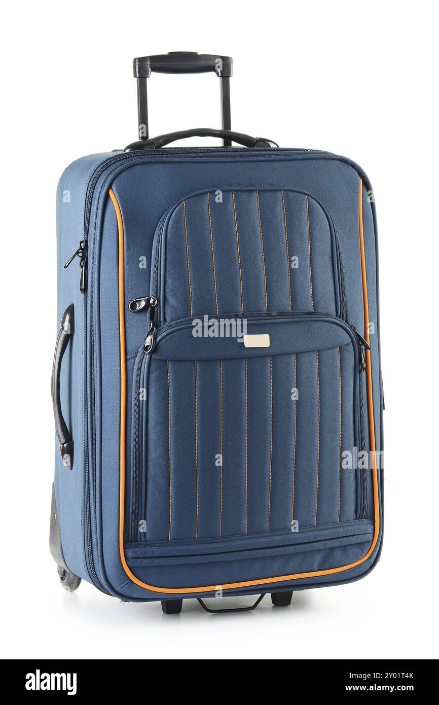 Grande valigia isolato su bianco Foto Stock
