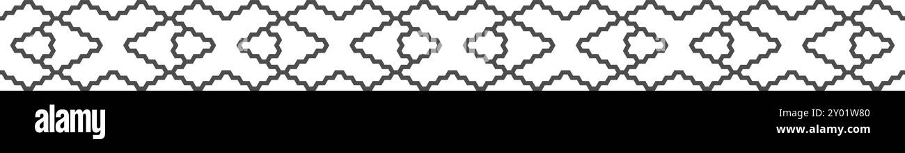 Bordo ornamento lineare. Elemento decorativo semplice orizzontale Illustrazione Vettoriale