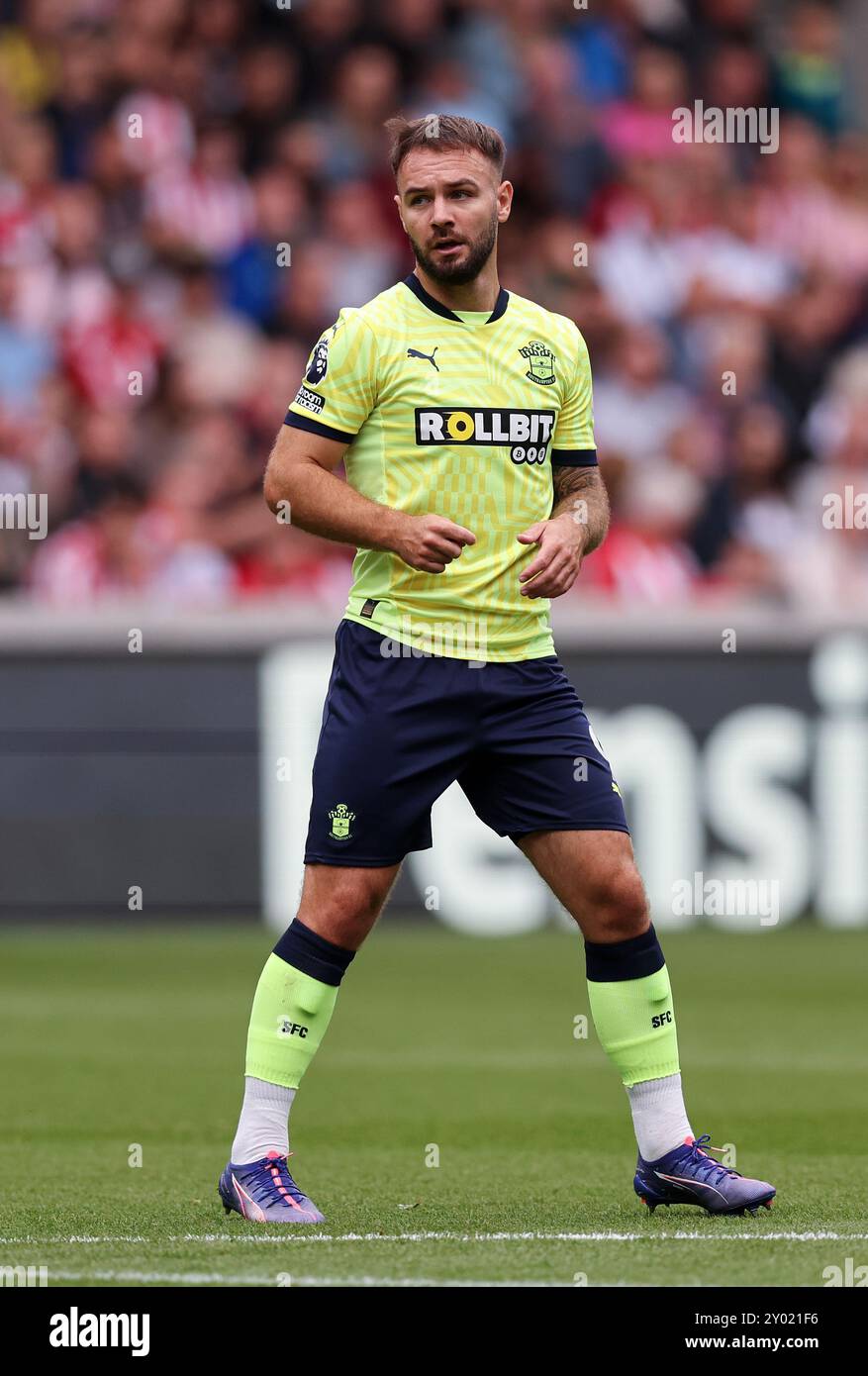 Londra, Regno Unito. 31 agosto 2024. Adam Armstrong del Southampton durante la partita di Premier League al Gtech Community Stadium di Londra. Il credito per immagini dovrebbe essere: David Klein/Sportimage Credit: Sportimage Ltd/Alamy Live News Foto Stock