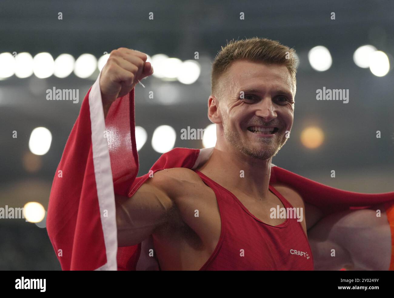 Agosto 31 2024: /WS#2/ celebra la vittoria dell'argento della Danimarca a /WS#3/ durante i Giochi Paralimpici di Parigi 2024 allo Stade de France, Parigi, Francia. Ulrik Pedersen/CSM. Foto Stock