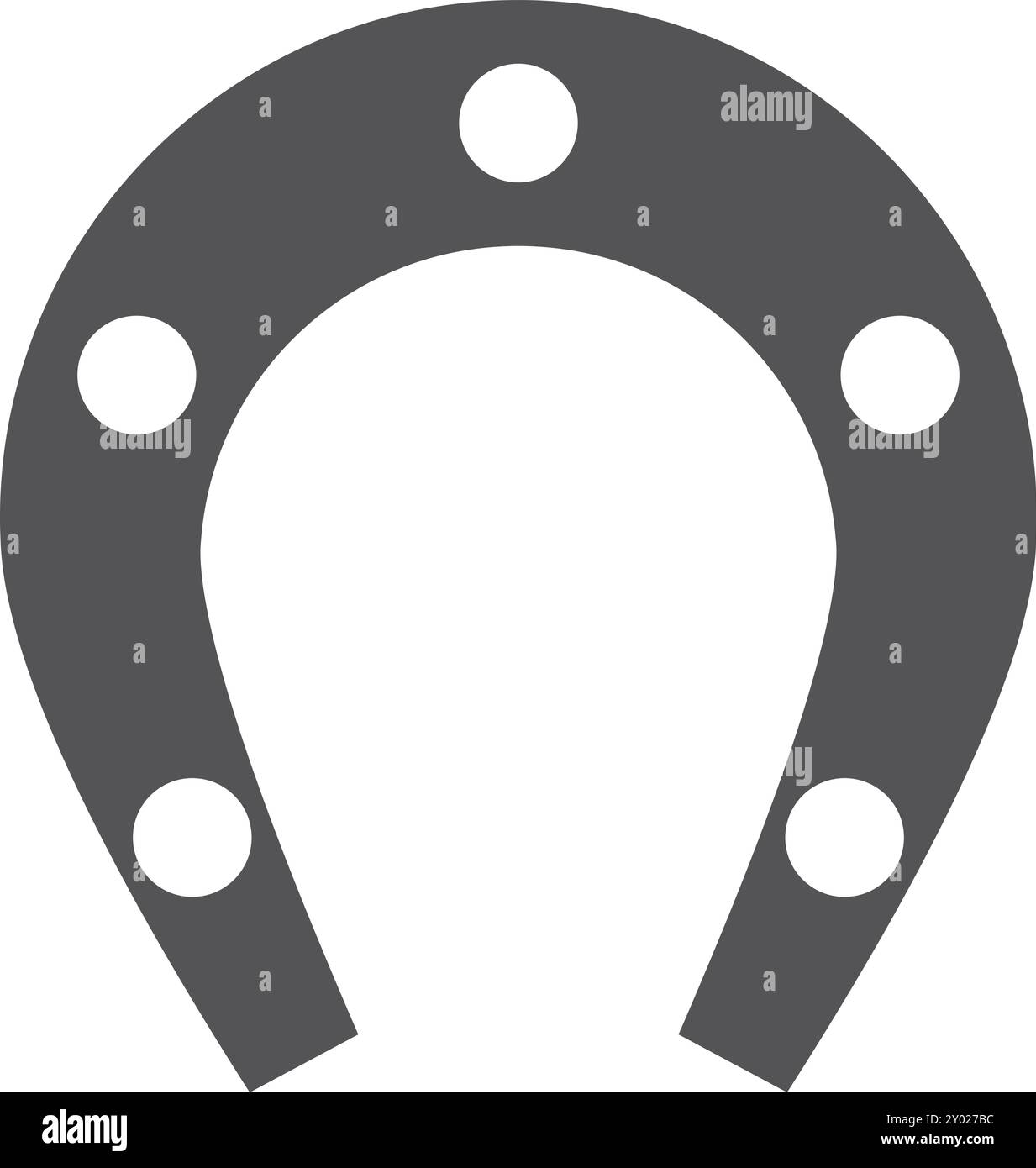 Icona Horseshoe nera. Simbolo della fortuna. Simbolo del metallo agricolo Illustrazione Vettoriale