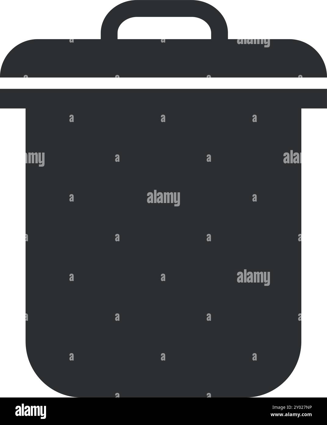 Icona nera del cestino. Silhouette del cestino Illustrazione Vettoriale