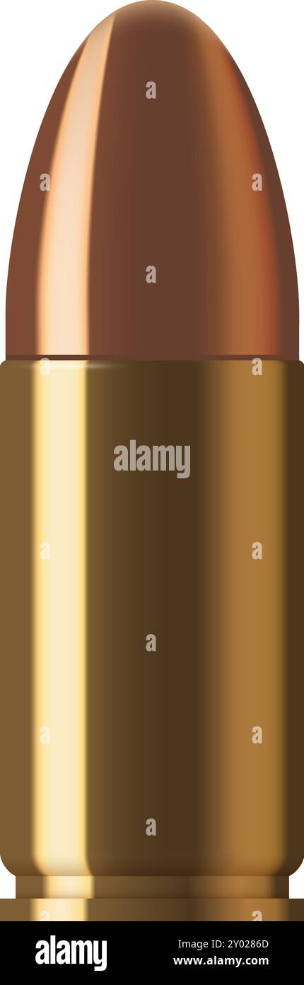 Munizioni d'arma. Realistico mockup di proiettili dell'esercito Illustrazione Vettoriale