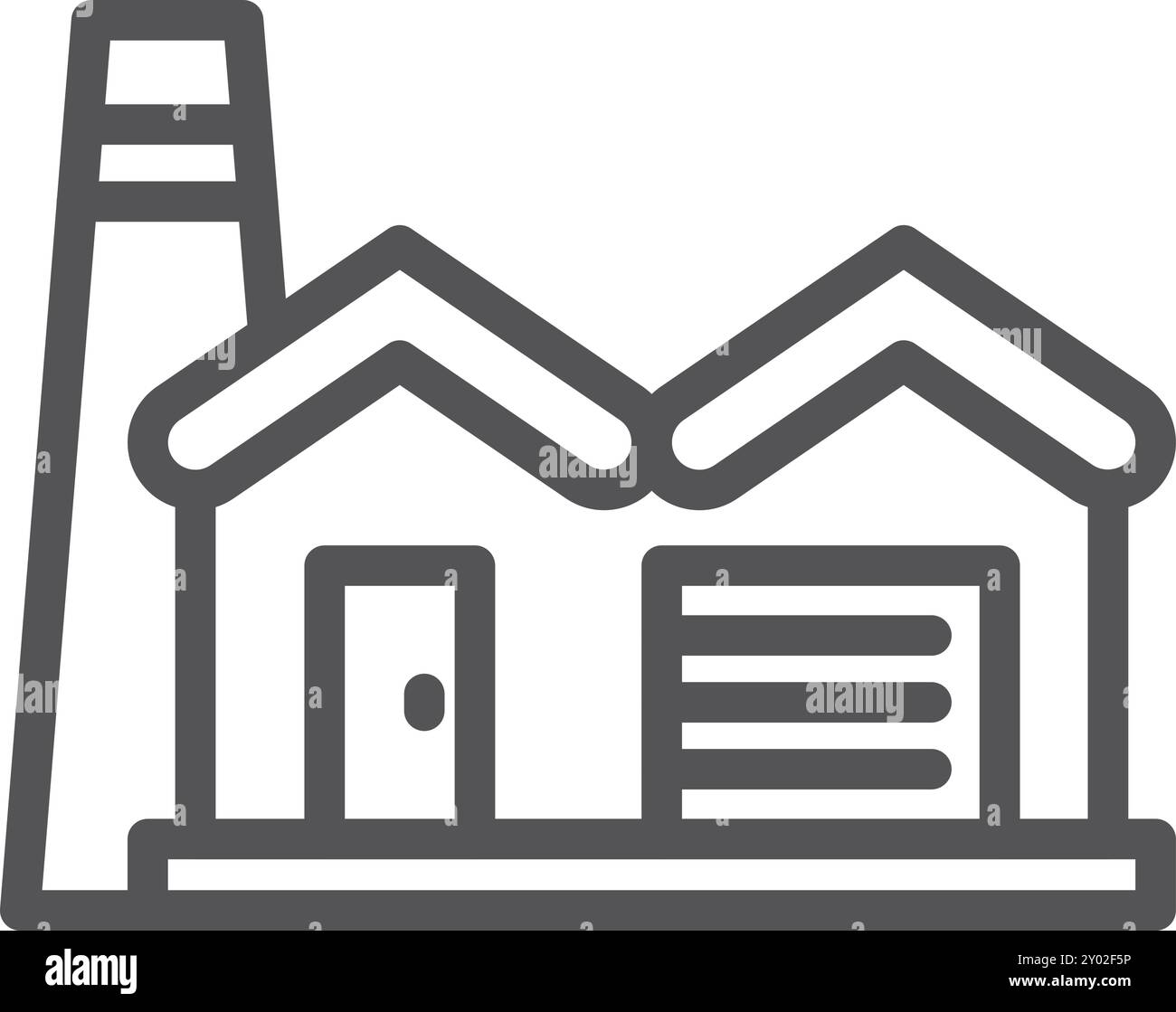 Icona della linea di fabbrica. Produzione industriale costruzione di tubi Illustrazione Vettoriale