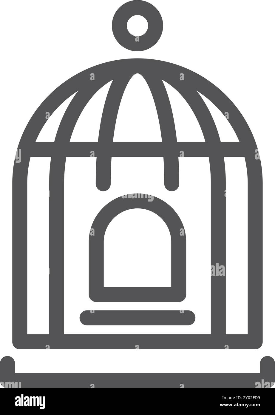 Icona Birdcage. Simbolo lineare della gabbia per uccelli Illustrazione Vettoriale