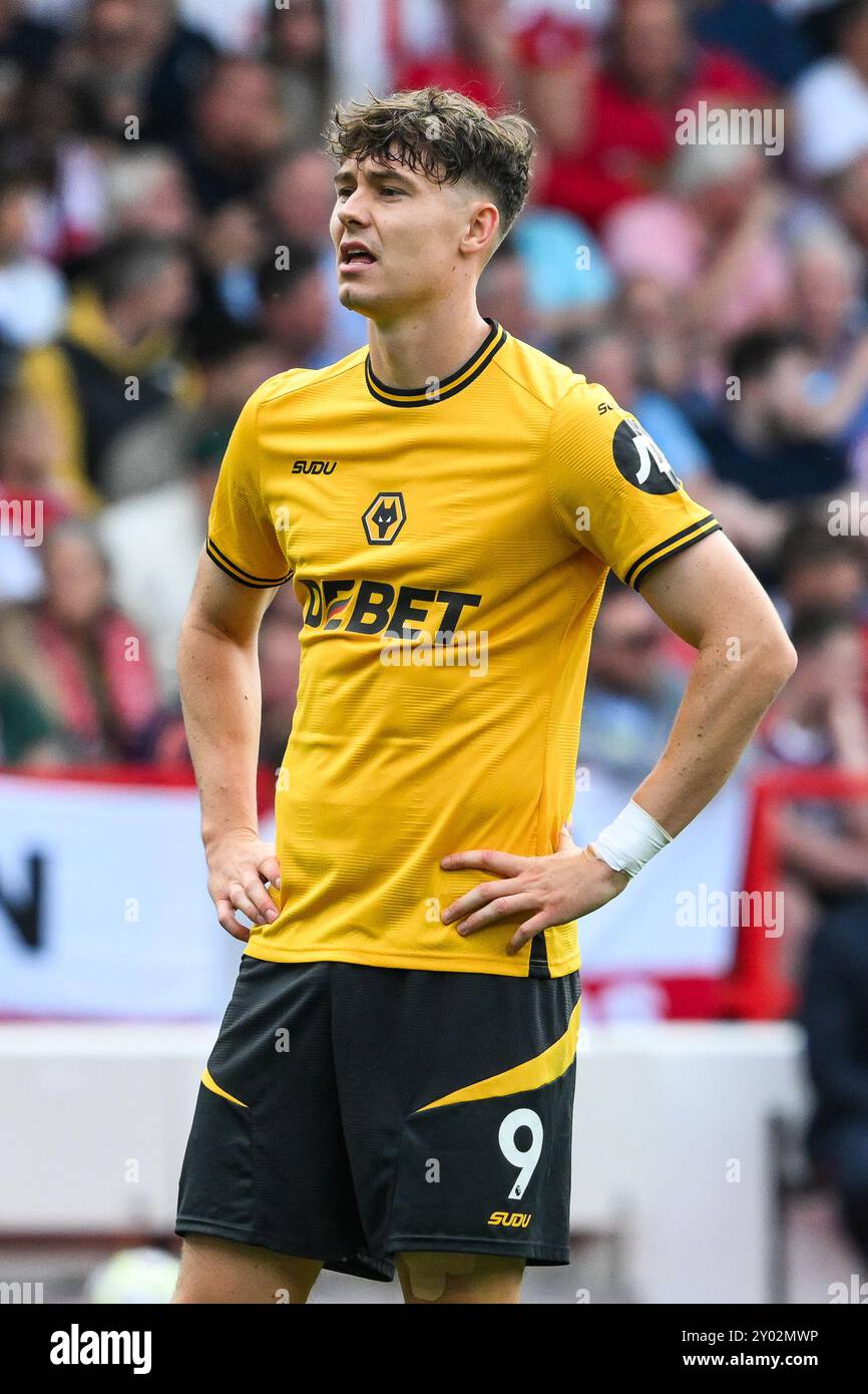 Jörgen Strand Larsen dei Wolverhampton Wanderers durante la partita di Premier League Nottingham Forest vs Wolverhampton Wanderers al City Ground, Nottingham, Regno Unito, 31 agosto 2024 (foto di Craig Thomas/News Images) in, 8/31/2024. (Foto di Craig Thomas/News Images/Sipa USA) credito: SIPA USA/Alamy Live News Foto Stock