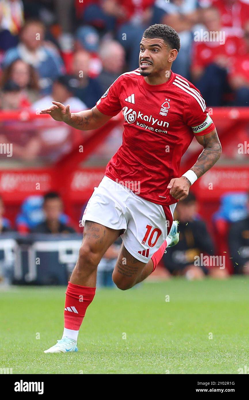 Nottingham, Regno Unito. 31 agosto 2024. Morgan Gibbs-White di Nottingham Forest durante la partita tra Nottingham Forest FC e Wolverhampton Wanderers FC English Premier League al City Ground, Nottingham, Inghilterra, Regno Unito il 31 agosto 2024 Credit: Every Second Media/Alamy Live News Foto Stock