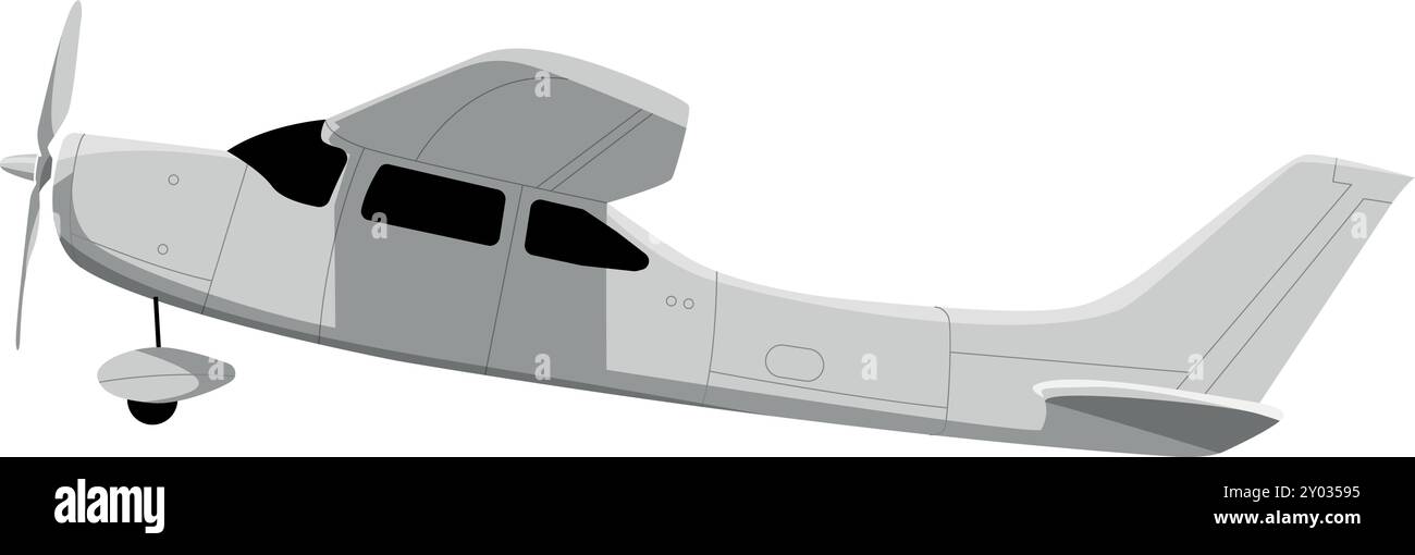 Aeroplano retrò con elica. Vista laterale aeroplano Illustrazione Vettoriale