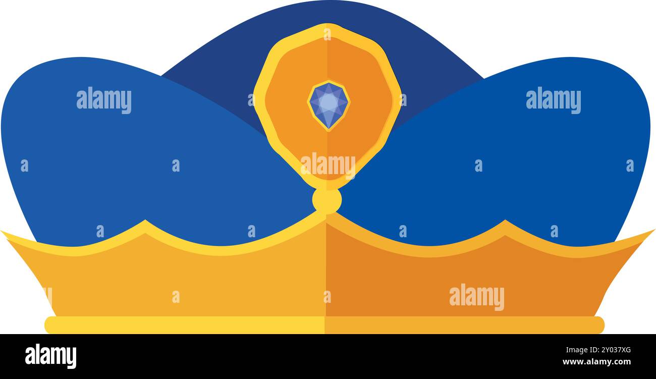 Maestosa icona dei gioielli. Simbolo della corona reale d'oro Illustrazione Vettoriale