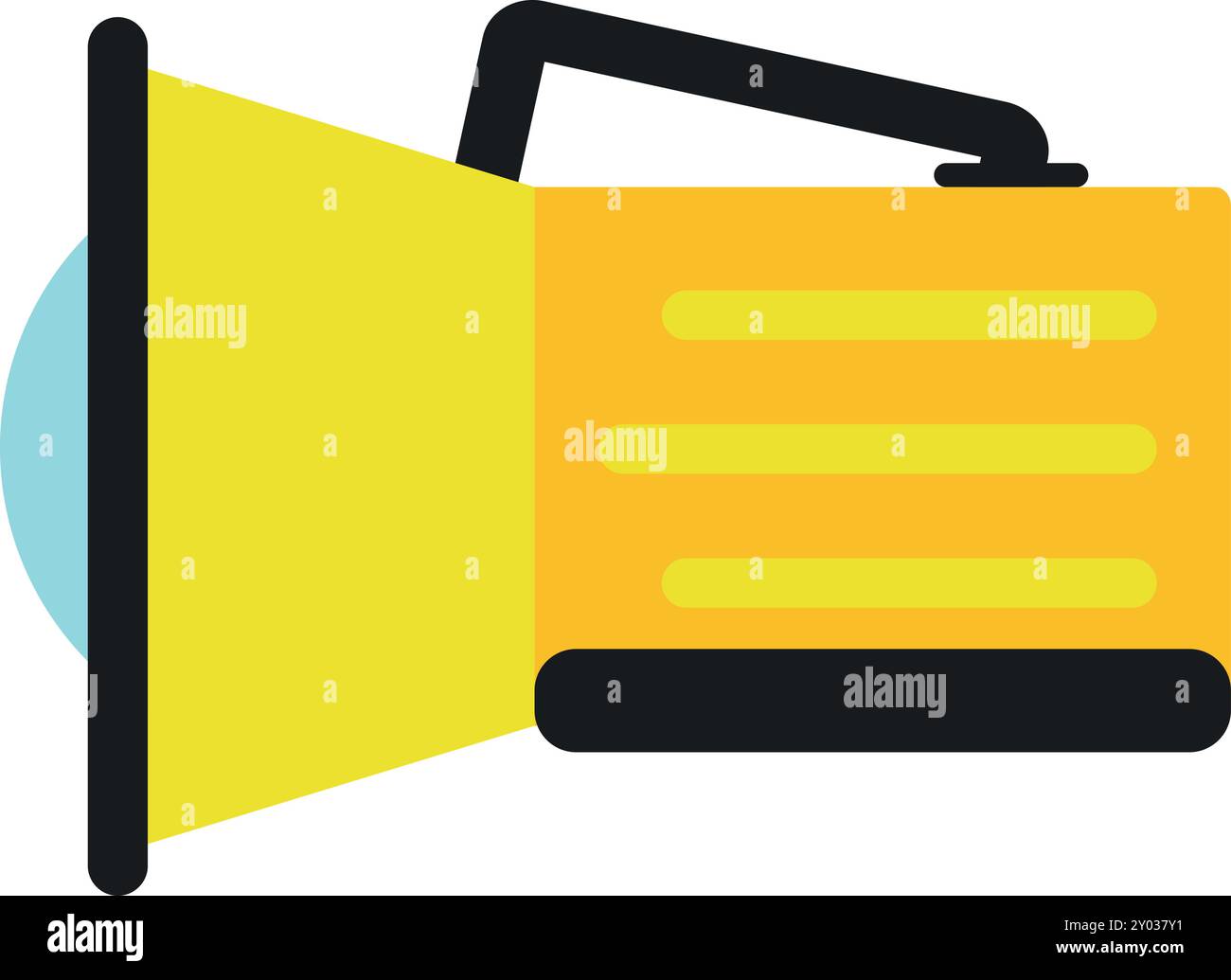 Torcia elettrica per campeggio all'aperto. Lampada portatile Illustrazione Vettoriale