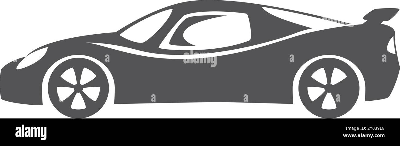 Logo auto di lusso. Silhouette da corsa sportiva veloce Illustrazione Vettoriale