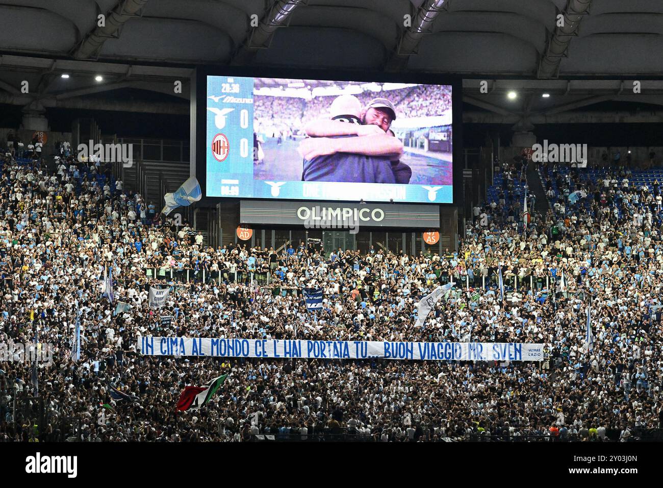 30 agosto 2024, Stadio Olimpico, Roma, Italia; Golden Gala Diamond League Athletics; tifosi laziali Foto Stock