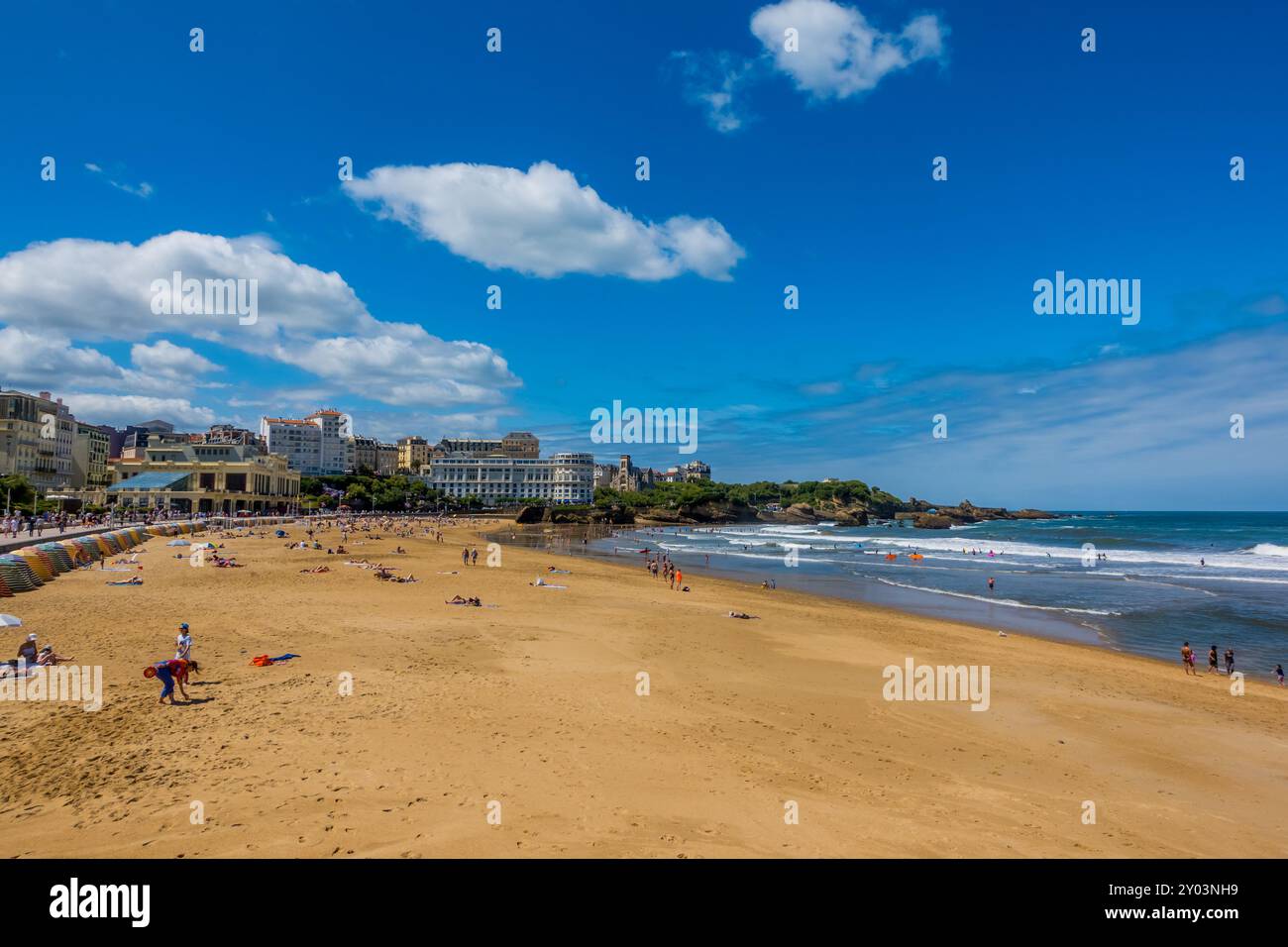 La grande spiaggia (la grande Plage) a Biarritz, Francia Foto Stock