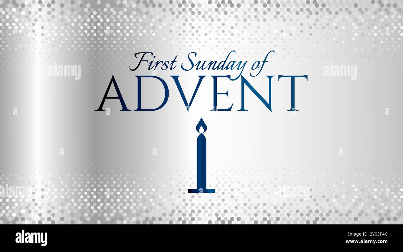 Silver and Blue First Sunday of Advent background Illustration Design Illustrazione Vettoriale