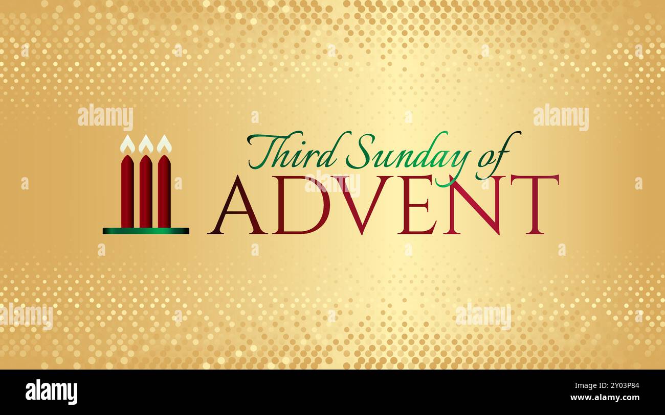 Gold Third Sunday of Advent background Illustration Design Illustrazione Vettoriale