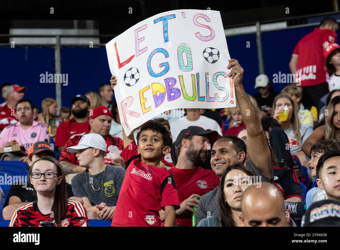 Harrison, Stati Uniti. 31 agosto 2024. I fan dei Red Bulls si sono visti durante il match di stagione regolare della MLS contro i Philadelphia Union alla Red Bull Arena di Harrison, NJ, il 31 agosto 2024. Philadelphia ha vinto 2 a 0. (Foto di Lev Radin/Sipa USA) credito: SIPA USA/Alamy Live News Foto Stock