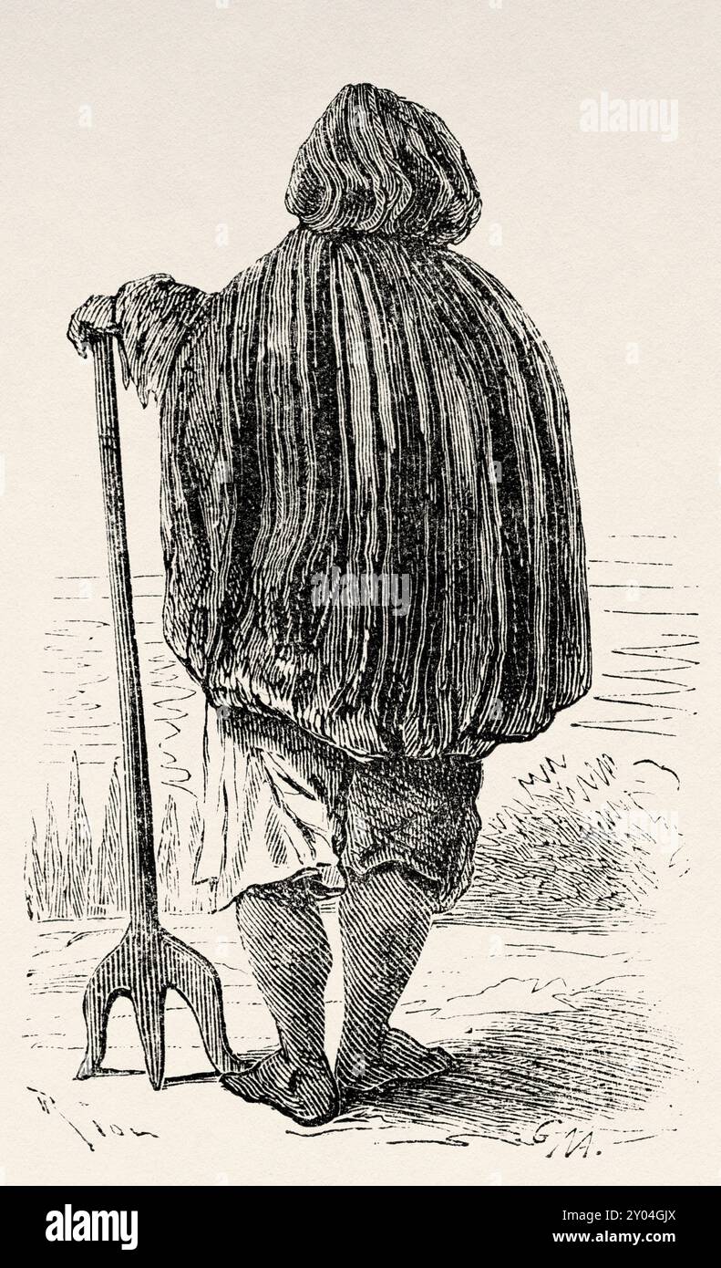 Peon nella Valle di Arequipa, Perù, Sud America. Viaggia attraverso il Sud America dall'Oceano Pacifico all'Oceano Atlantico, 1848-1960 di Paul Marcoy (1815 - 1887) prima tappa, da Islay ad Arequipa, Perù. Le Tour du Monde 1862 Foto Stock