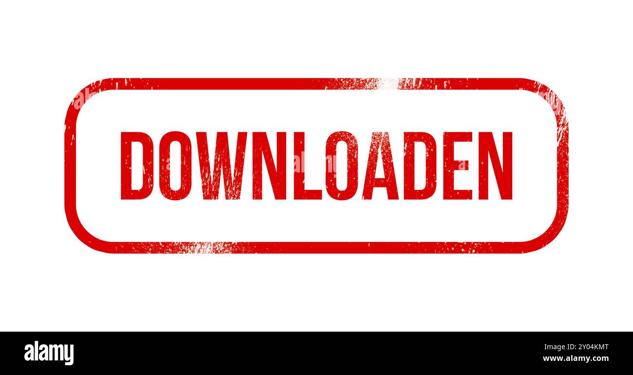 Scarica, gomma grunge rossa, timbro Foto Stock