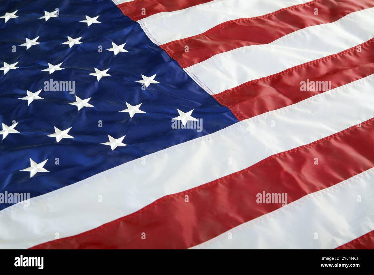 Bandiera americana d'annata sgualcita. Foto vera. Primo piano Foto Stock