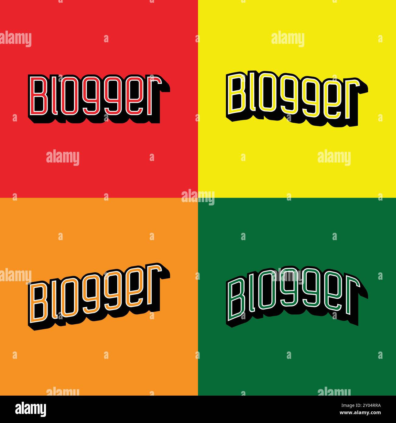 Le parole dei blogger contrassegnano raccolte 3d con colori diversi Illustrazione Vettoriale