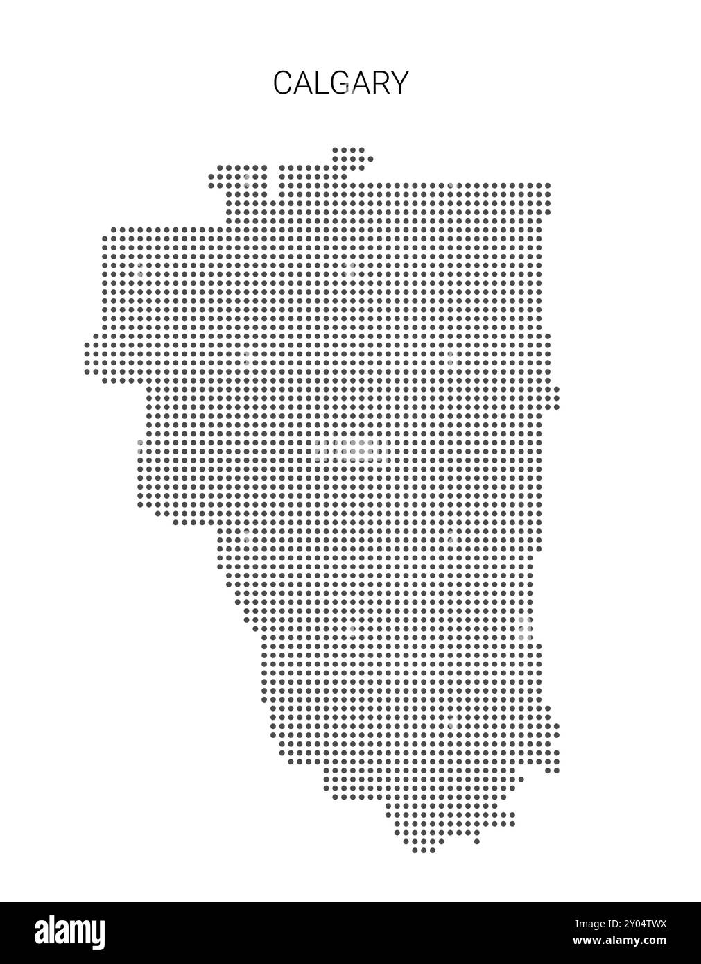 Città canadese Calgary Alberta mappa stilizzata punteggiata. Illustrazione vettoriale Illustrazione Vettoriale