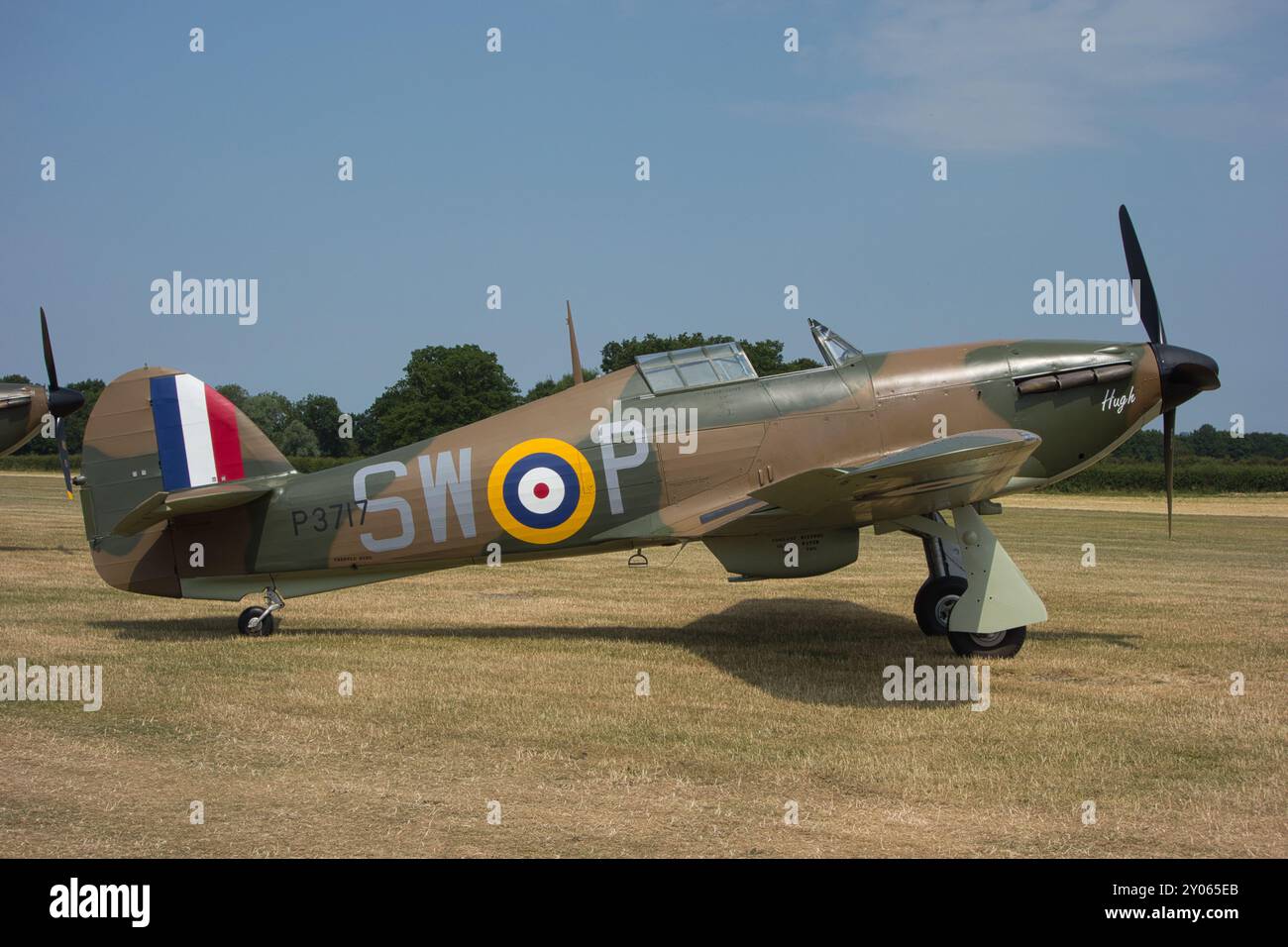 Aereo da caccia Hurricane S W P, Headcorn Airfield, Kent Foto Stock