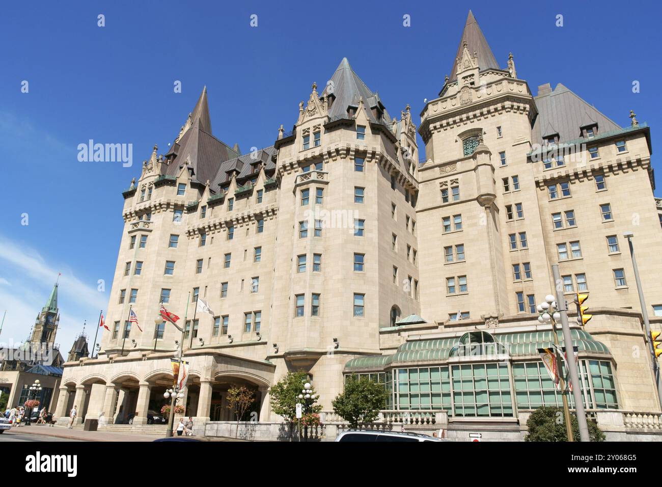 Ottawa, Canada, 8 agosto 2008: Chateau Laurier Hotel a Ottawa. Questo hotel simile a un castello prende il nome da Sir Wilfred Laurier, primo ministro Foto Stock