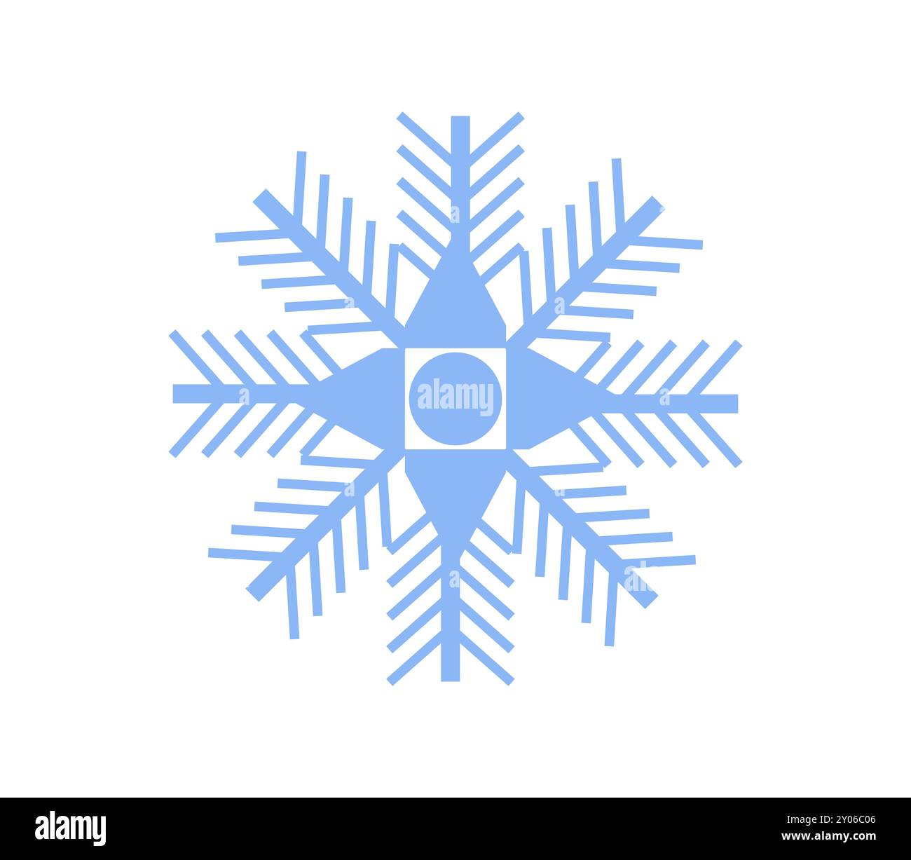 Icona del fiocco di neve illustrata in vettore su sfondo bianco Foto Stock