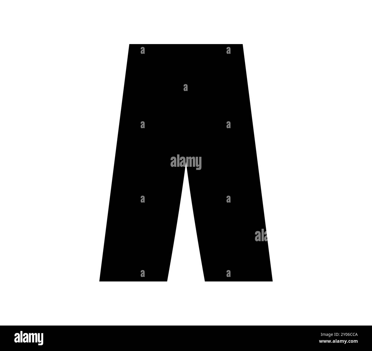 Icona dei pantaloni illustrata su sfondo bianco Foto Stock