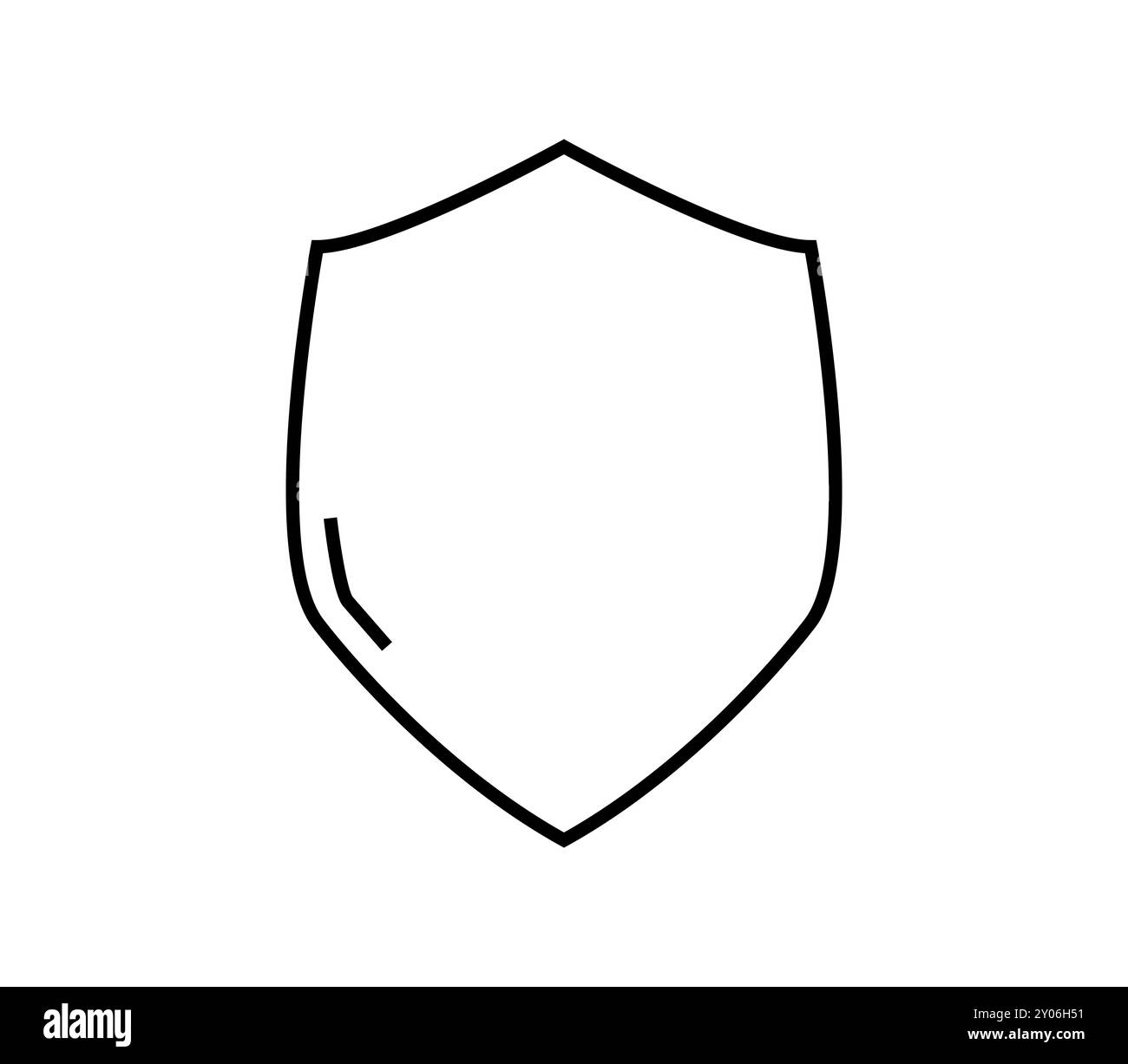 Icona di scudo illustrata in vettore su sfondo bianco Foto Stock