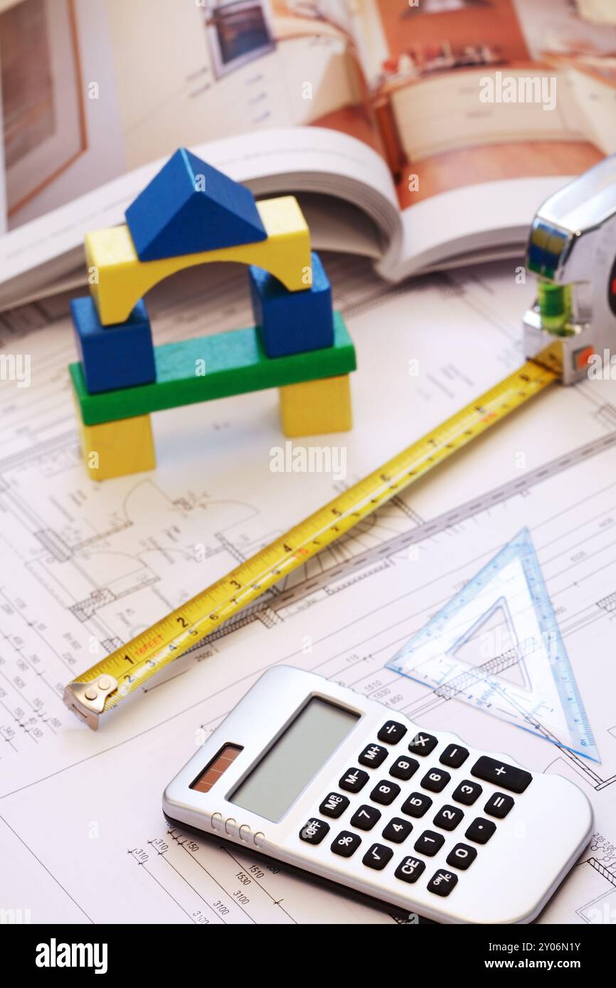 Concetto di pianificazione di una nuova casa di famiglia Foto Stock