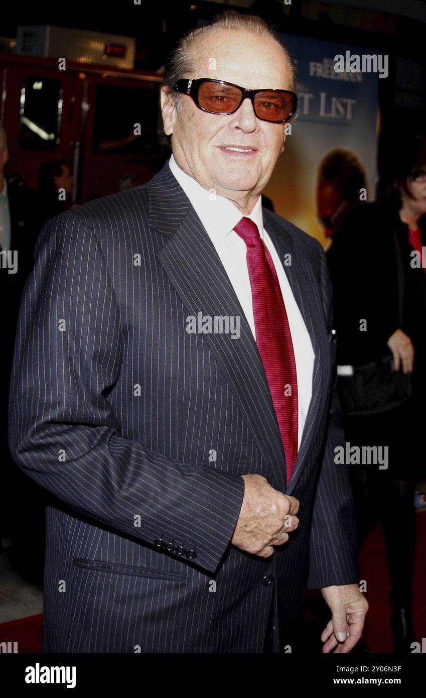 Jack Nicholson alla prima "The Bucket List" di Los Angeles tenutasi presso l'ARCLIGHT Cinemas di Hollywood il 16 dicembre 2007. Credito: Lumeimages.com Foto Stock