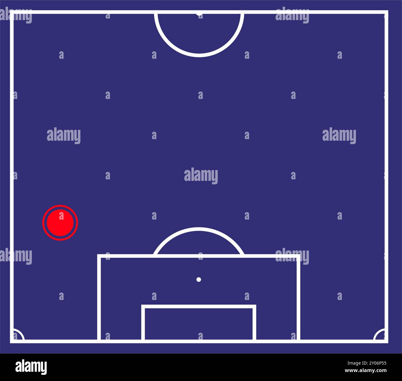 Schiena sinistra o difensore del calcio, posizione giocatore per lo scouting o il trasferimento, posizione giocatore LB, ruolo scouting, tattiche e strategia, atleta della formazione, pro Illustrazione Vettoriale