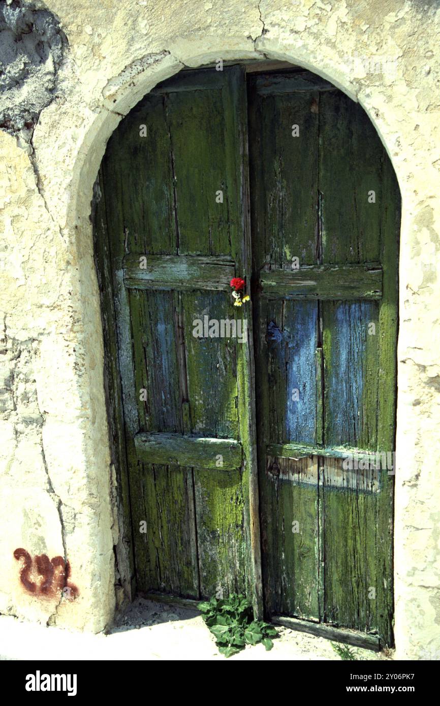 Porta a Oia, Grecia porta a Oia, Grecia (analogico) Foto Stock