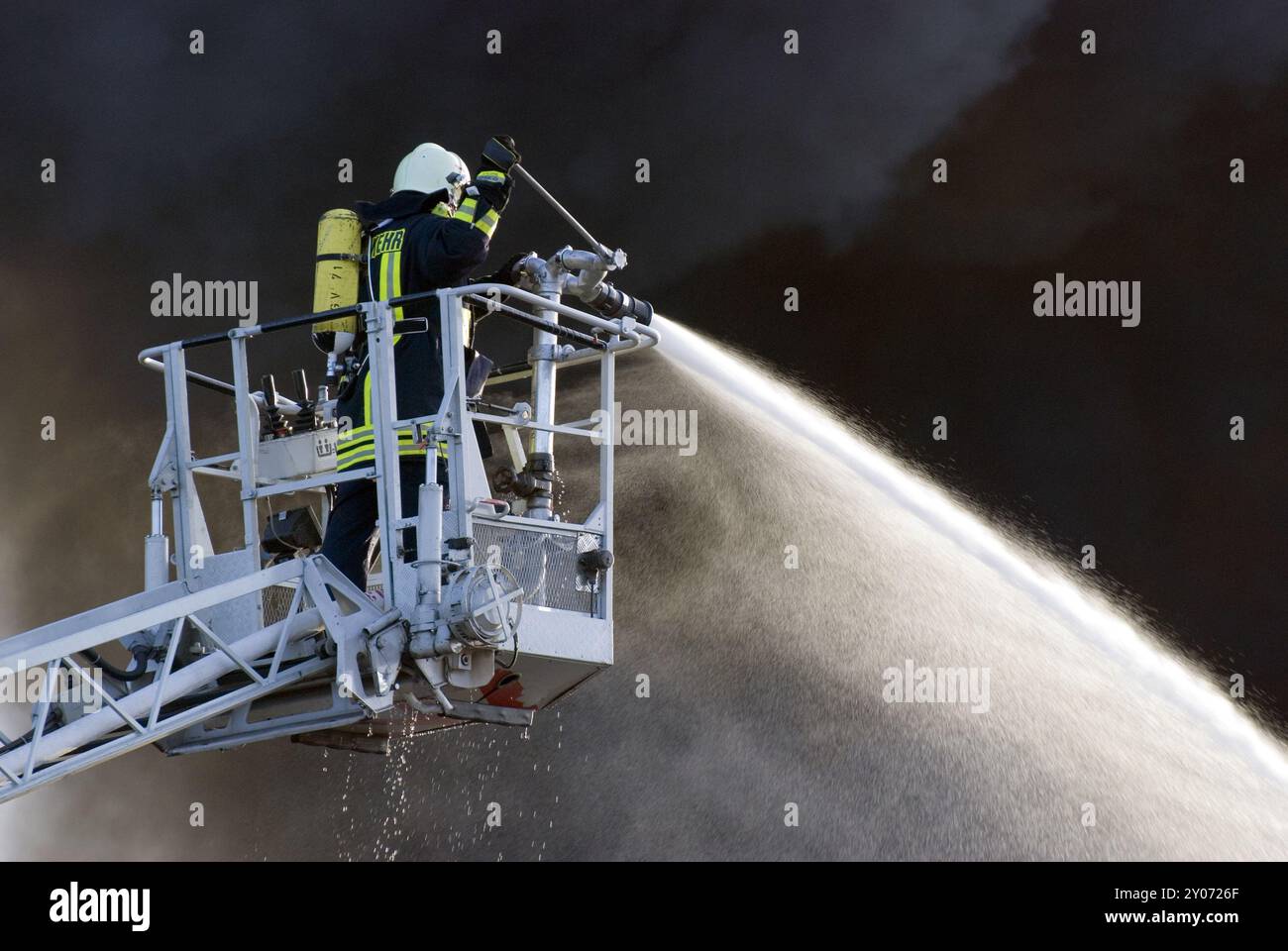 Un incendio a Grevenbroich nel 07.01.2007 Foto Stock