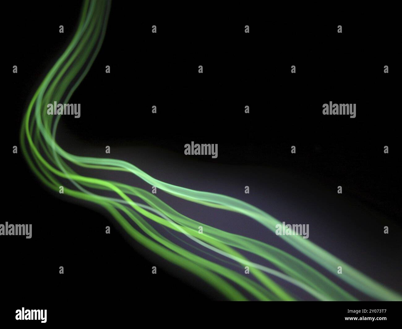 Esposizione lunga, luce verde Foto Stock