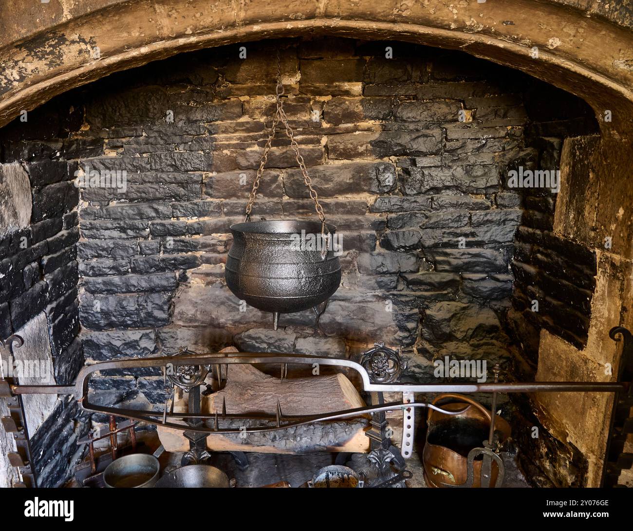 Shibden Hall, West Yorkshire, ex casa di 'Gentleman Jack'Anne Lister. La cucina Foto Stock