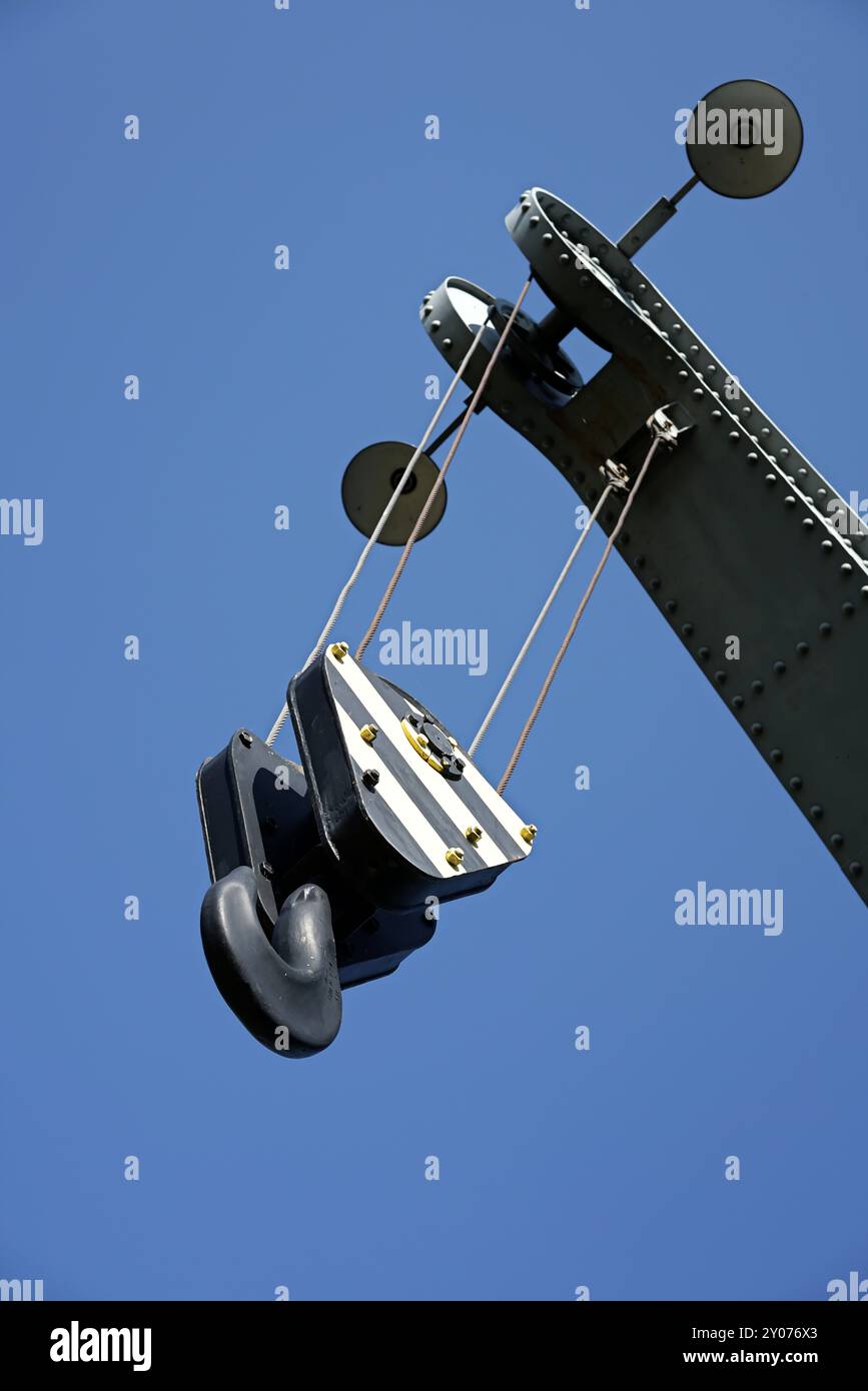 Gru nel porto di Magdeburgo Foto Stock