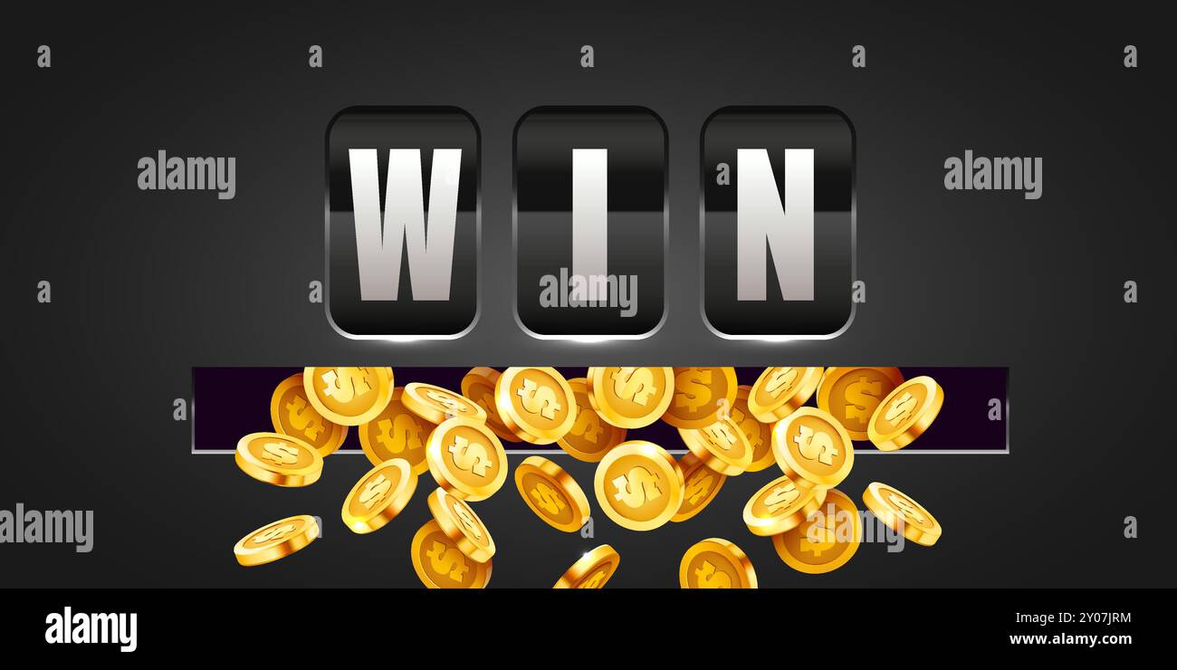 Slot machine vince il jackpot. 777 concetto Big WIN. Jackpot del casinò. Illustrazione vettoriale Illustrazione Vettoriale