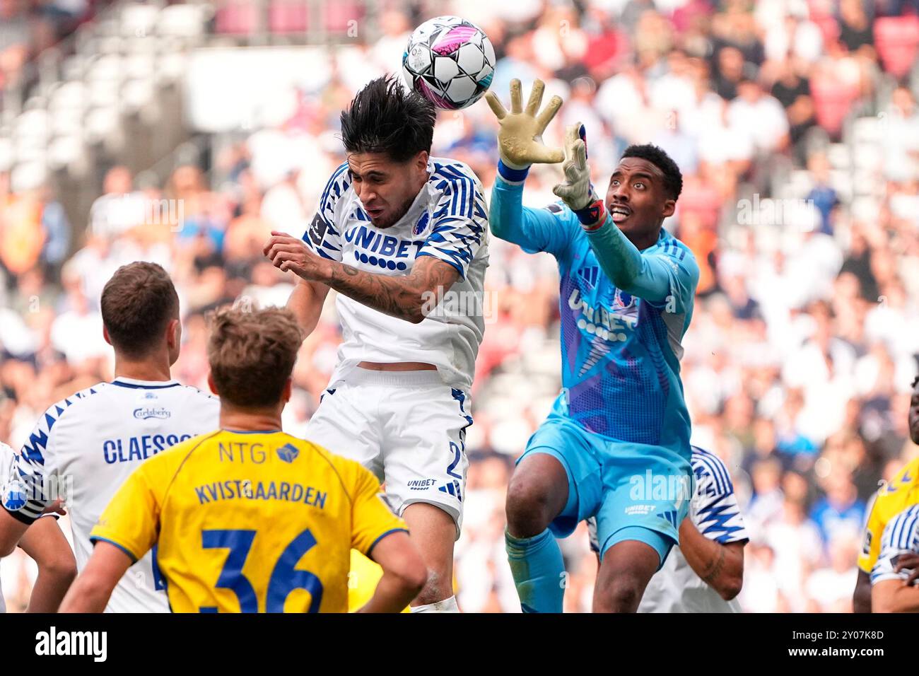 Superligakampen mellem FC København og Brøndby IF i Parken i København søndag den 1. settembre 2024. Crediti: Ritzau/Alamy Live News Foto Stock