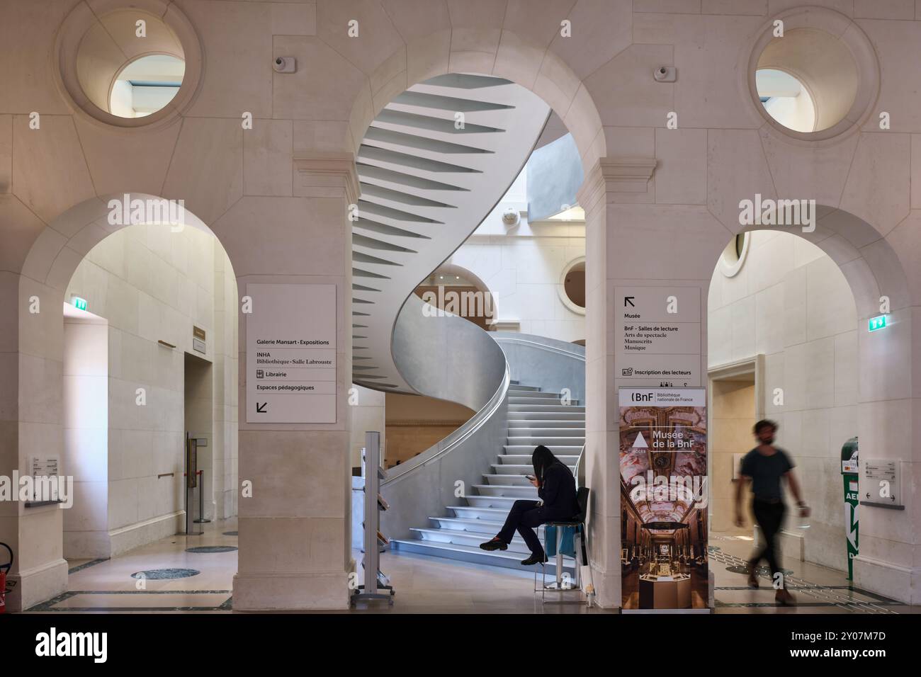 Ingresso al Museo della Biblioteca Nazionale nella Biblioteca Nazionale Richlieu a Parigi Foto Stock