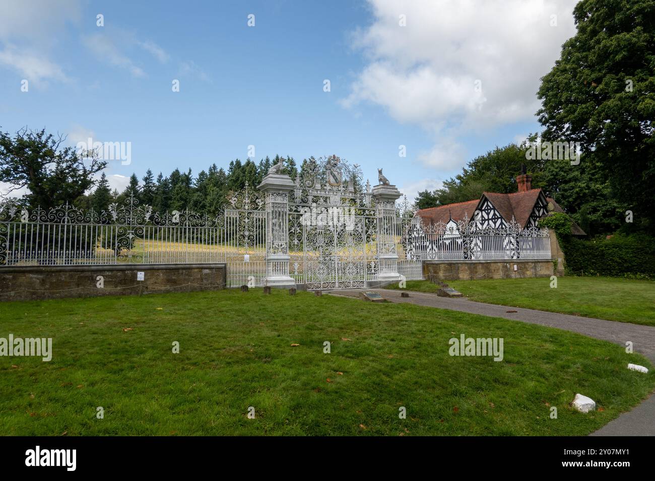 Porta del castello al castello di Chirk Foto Stock