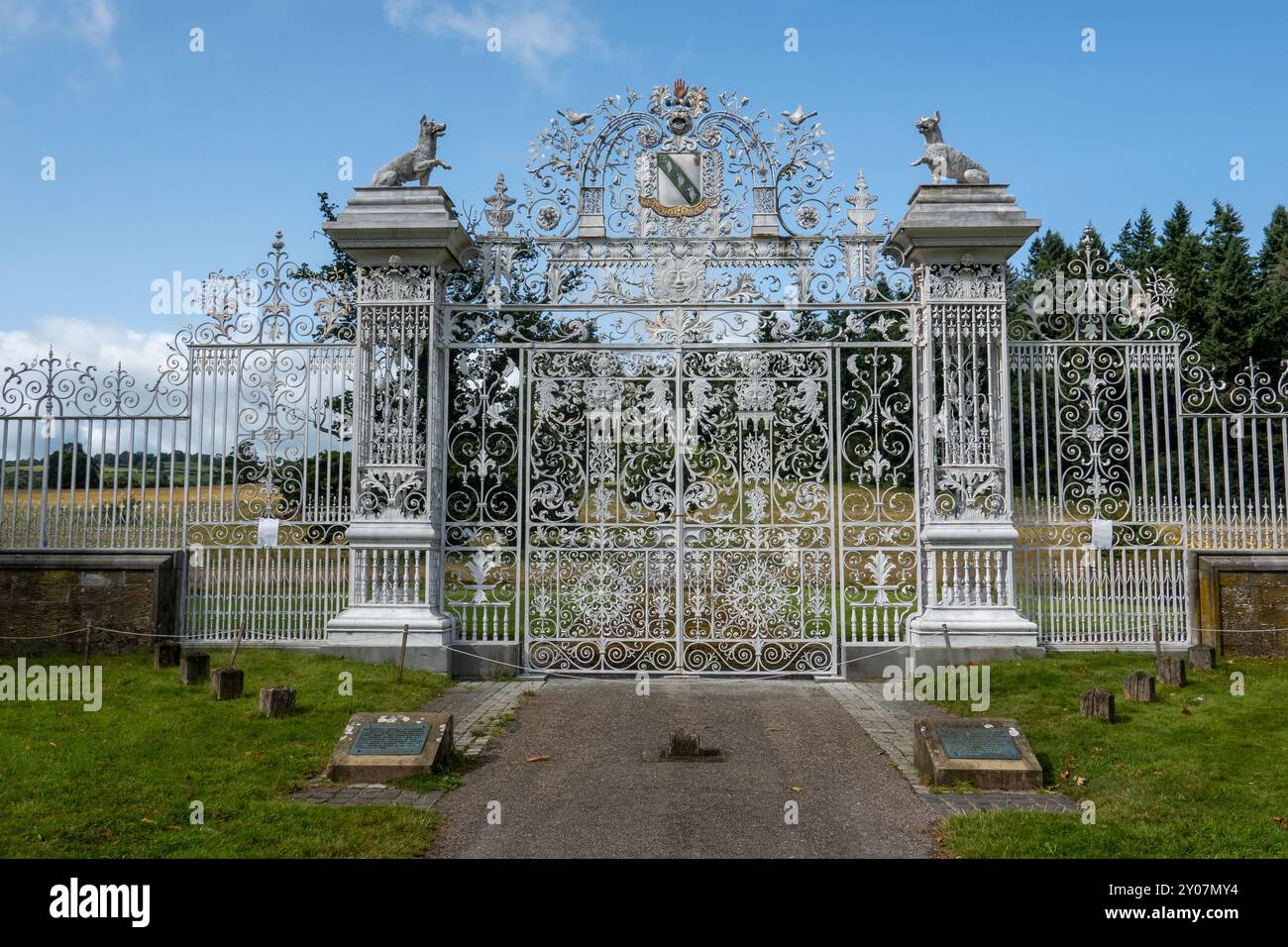 Porta del castello al castello di Chirk Foto Stock