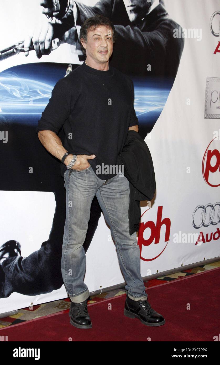 Sylvester Stallone alla World Premiere of Transporter 3 tenutasi al Planet Hollywood Casino Resort di Las Vegas, Stati Uniti, 211108. Foto di Sve Foto Stock