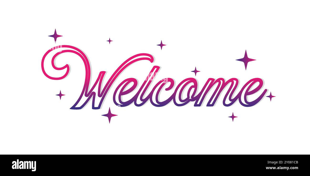 Banner di benvenuto, tipografia Illustrazione Vettoriale