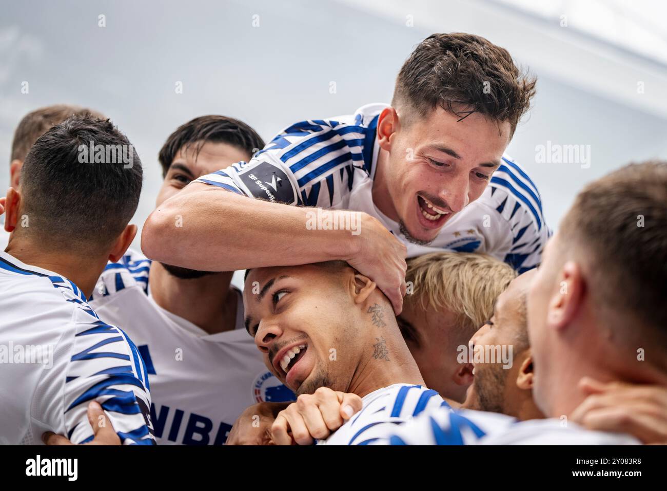 Danimarca. 1 settembre 2024. Gabriel Pereira del FC Copenhagen segna 1-0 punti durante la partita di 3F Super League tra FC Copenhagen e Broendby IF a Parken a Copenaghen, domenica 1 settembre 2024. (Foto: Mads Claus Rasmussen/Ritzau Scanpix) credito: Ritzau/Alamy Live News Foto Stock