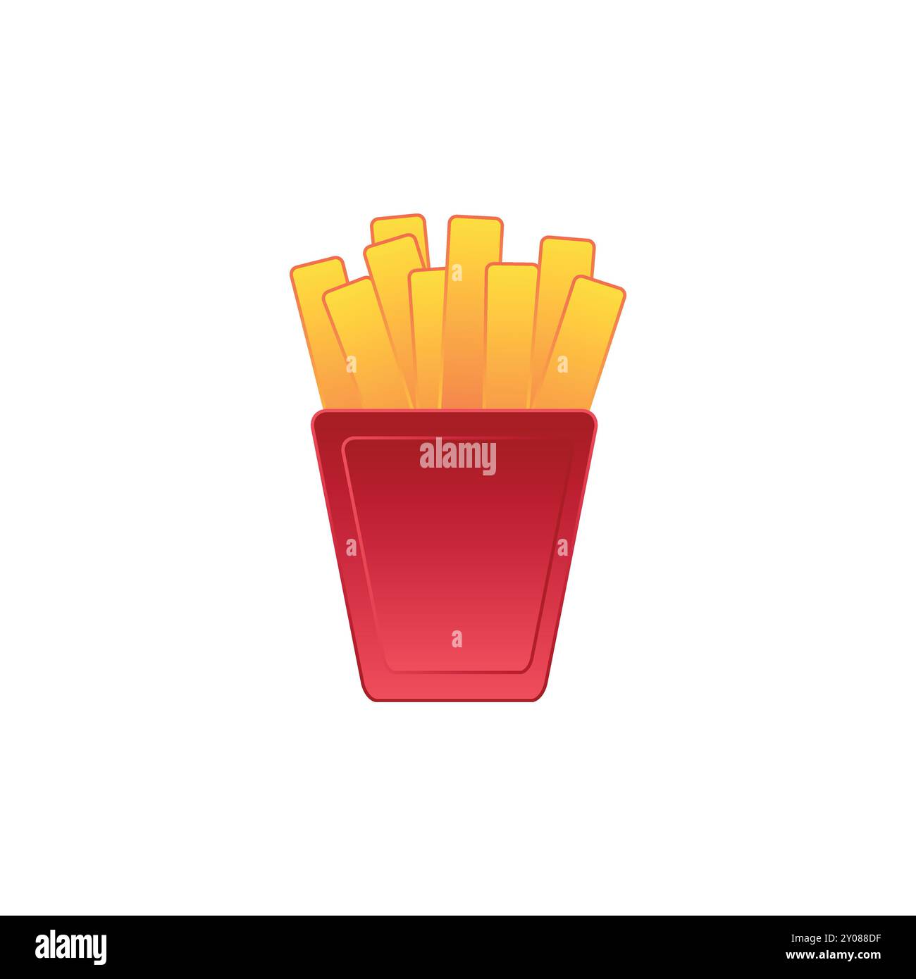 Illustrazione Vector di patatine fritte croccanti - icona del fast food Illustrazione Vettoriale