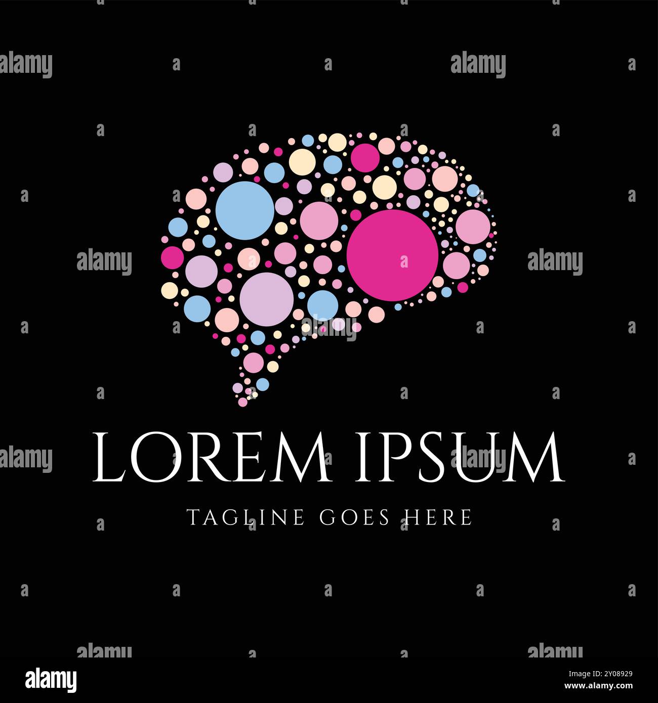 Futuristico moderno semplice minimalista icona cervello illustrazione Design Vector Illustrazione Vettoriale